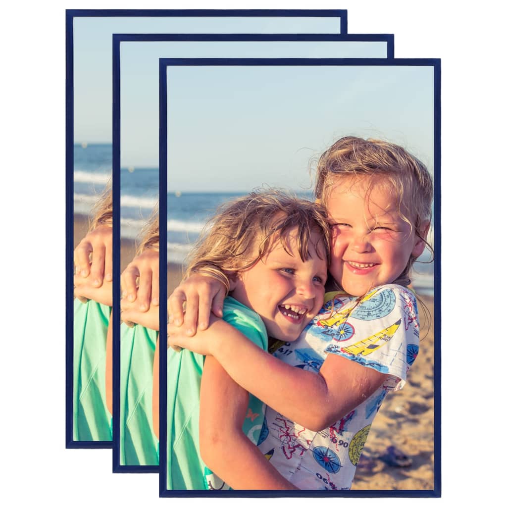 Vidaxl Photo Frames 3 PCS pour le tableau 13x18 cm MDF Bleu