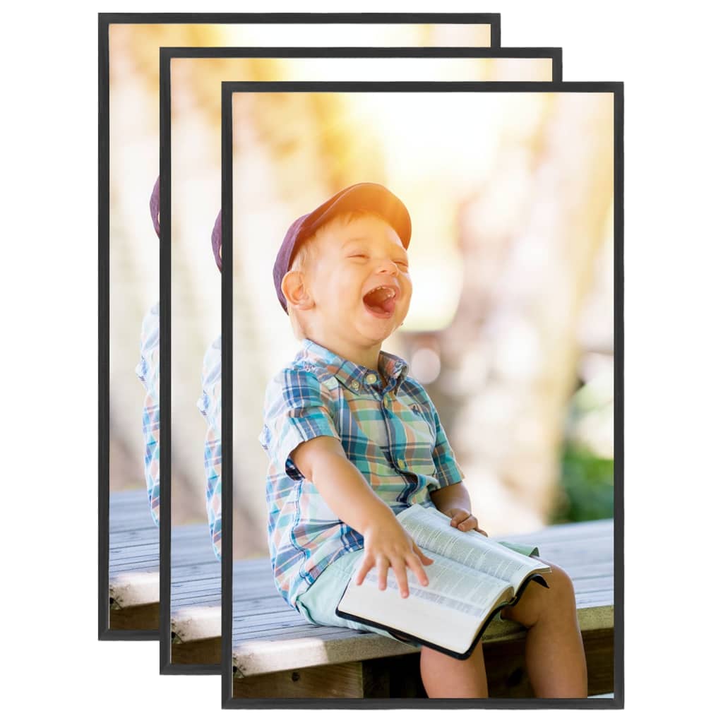 Vidaxl Photo Frames 3 PCS pour le tableau 13x18 cm mdf noir