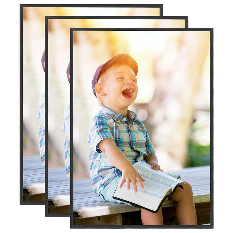 Vidaxxl cadres photo 3 pcs pour table 18x24 cm mdf noir
