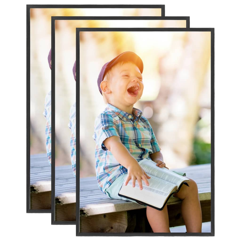 Vidaxl Photo Frames 3 PCS pour le tableau 21x29.7 cm mdf noir