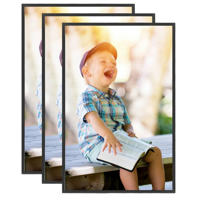 Vidaxl Photo Frames 3 PCS pour le tableau 21x29.7 cm mdf noir