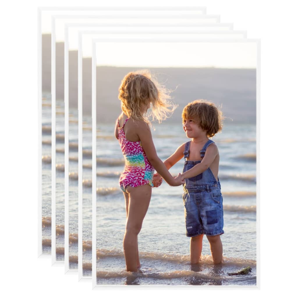 Vidaxl Photo Frames 5 PCS pour le mur ou le tableau 70x90 cm MDF blanc