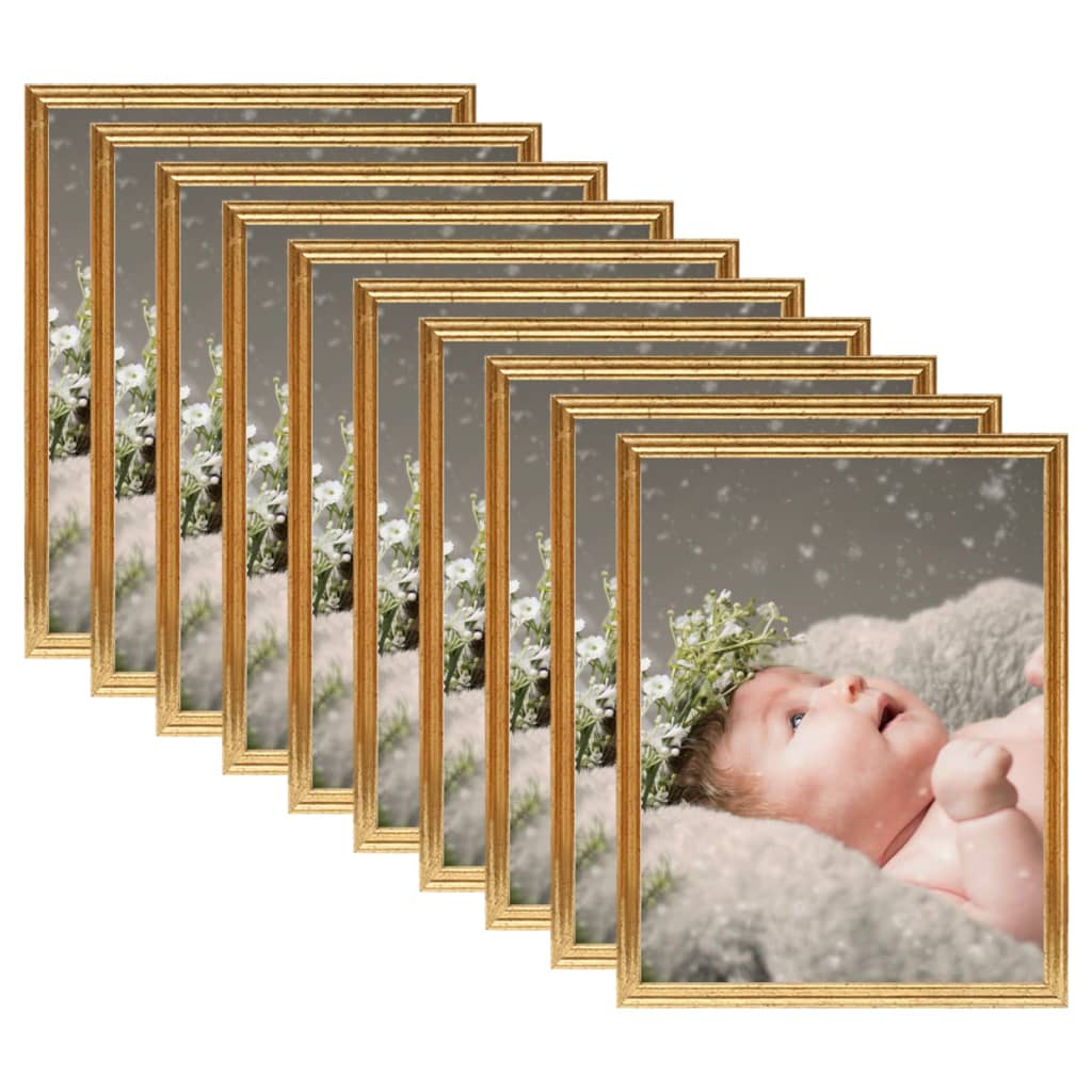 Vidaxl Photo Frames 10 PCS pour le tableau 13x18 cm MDF Gold coloré