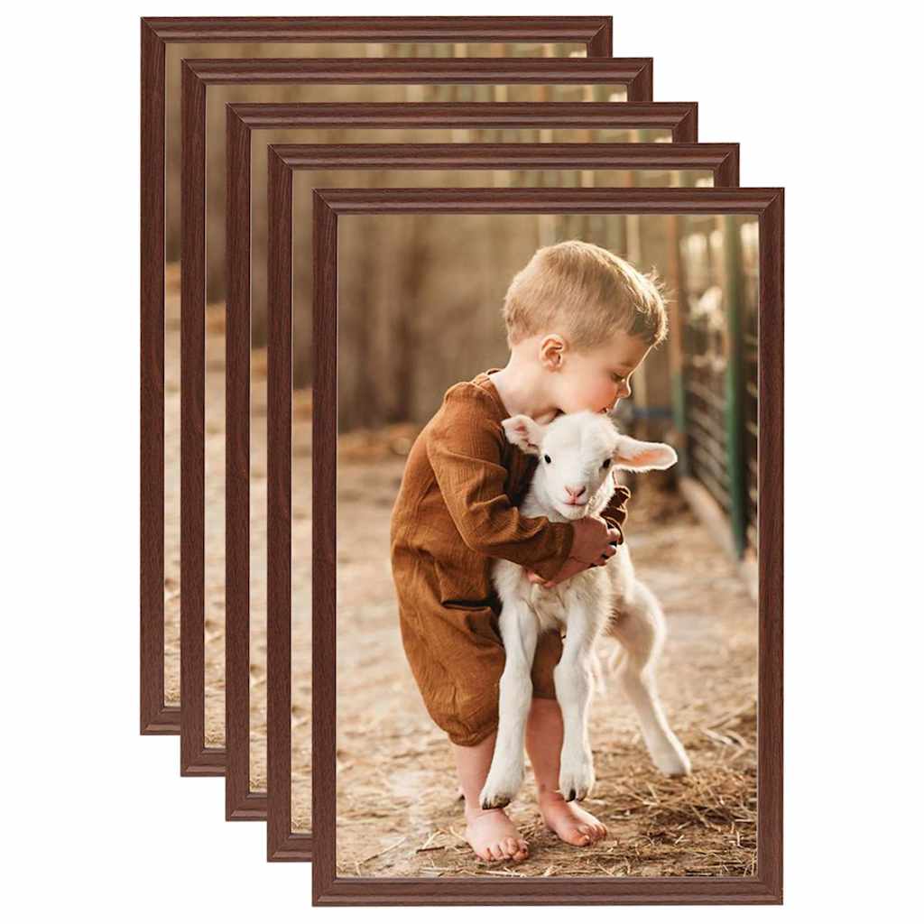 Vidaxl cadres photo 5 pcs pour table 21x29,7 cm mdf marron