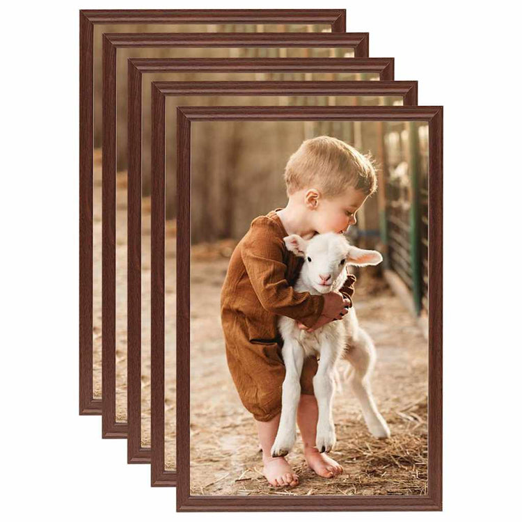 Vidaxl cadres photo 5 pcs pour table 21x29,7 cm mdf marron
