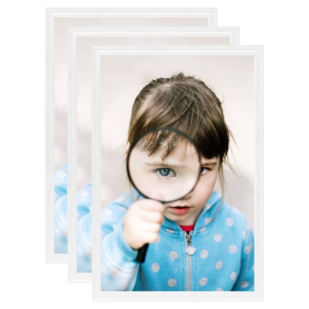 Vidaxl Photo Frames 3 PCS pour le tableau 21x29.7 cm MDF blanc