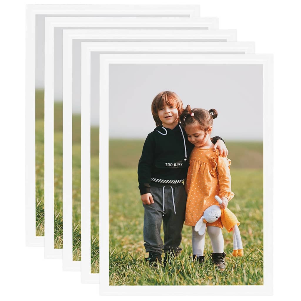 Vidaxl Photo Frames 5 PCS pour le mur ou le tableau 59.4x84 cm MDF blanc