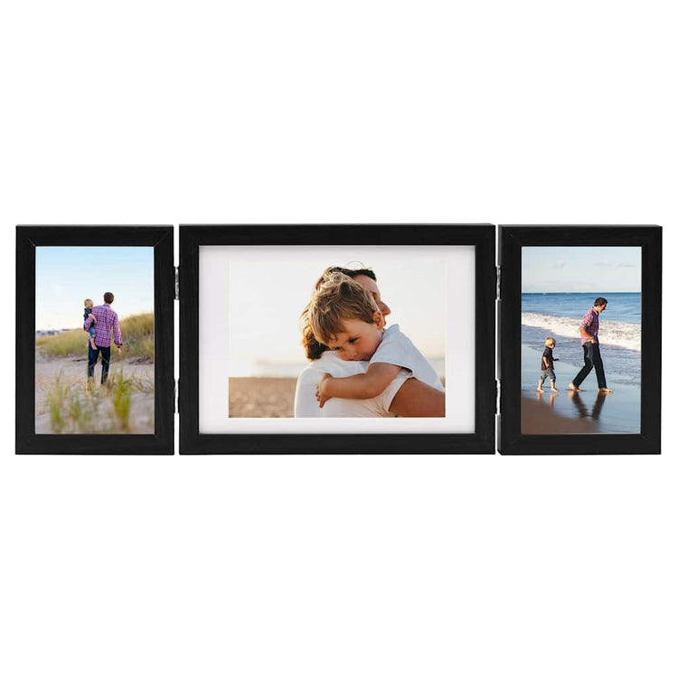 Cadre photo Vidaxl Triptych 22x15 cm + 2x (10x15 cm) noir