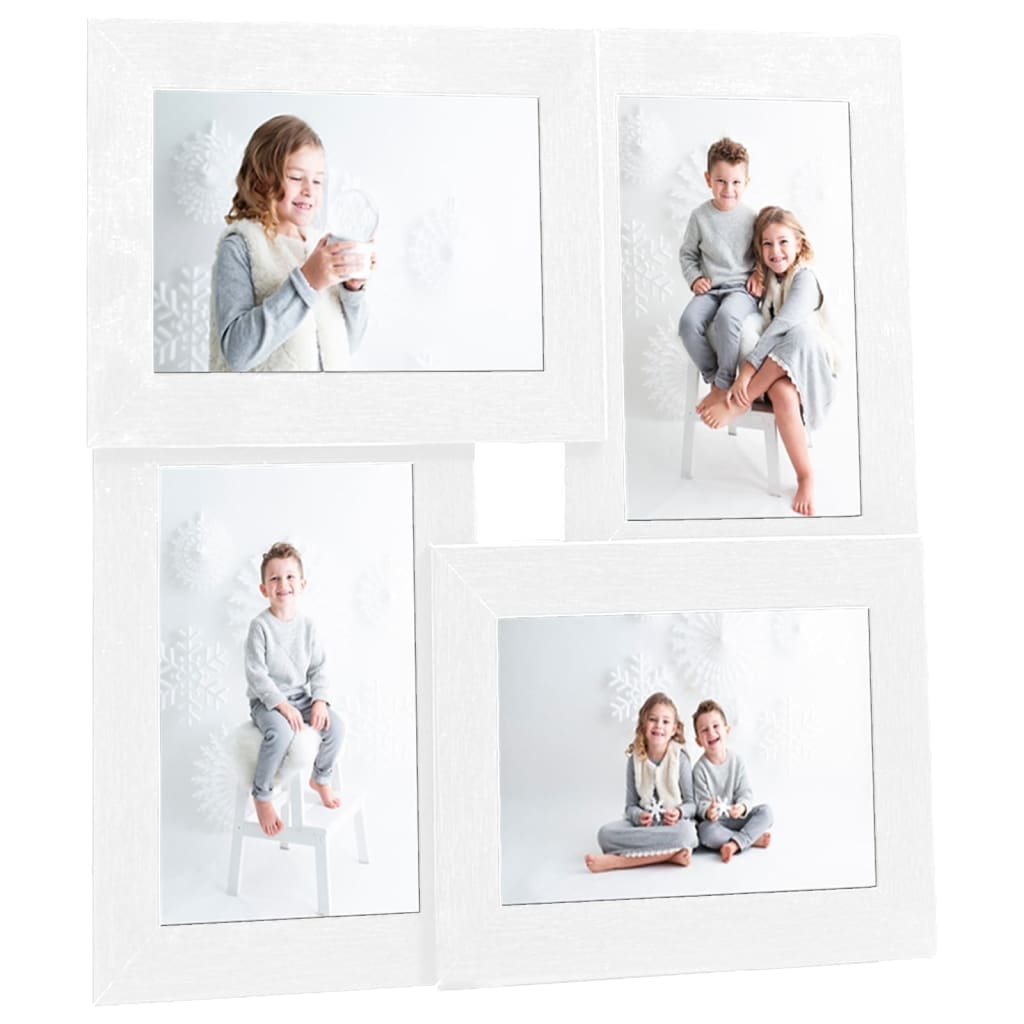 Cadre photo Vidaxl pour 4x (10x15 cm) Photo MDF blanc