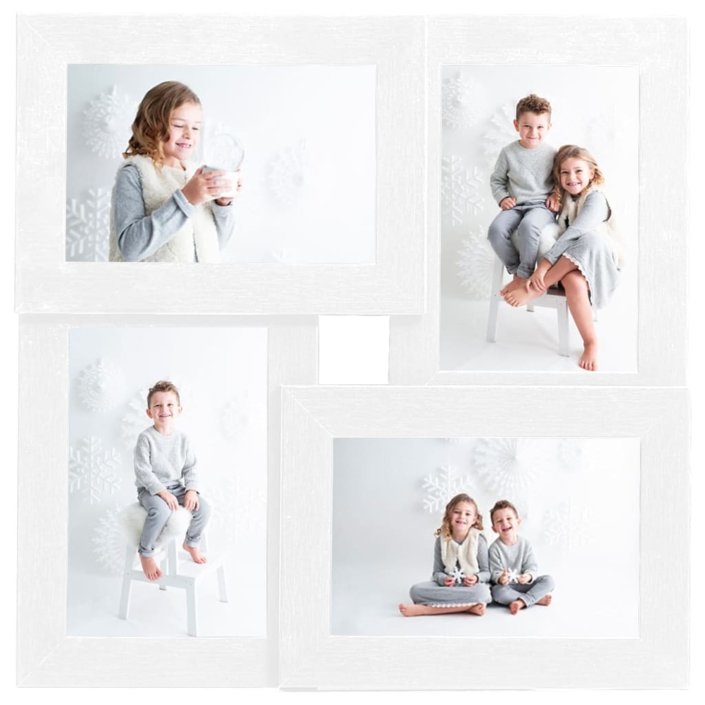 Cadre photo Vidaxl pour 4x (10x15 cm) Photo MDF blanc