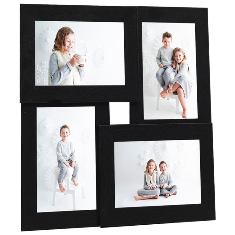 Cadre photo vidaxl pour 4x (10x15 cm) Photo mdf noir
