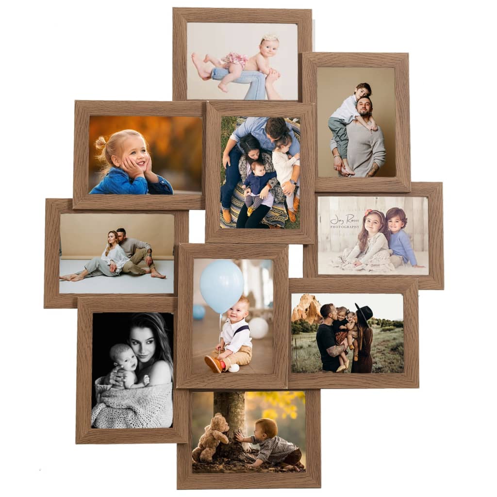Vidaxl Photo Cadre pour 10x (13x18 cm) Photo MDF Lichtbruin