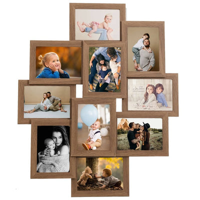 Vidaxl Photo Cadre pour 10x (13x18 cm) Photo MDF Lichtbruin