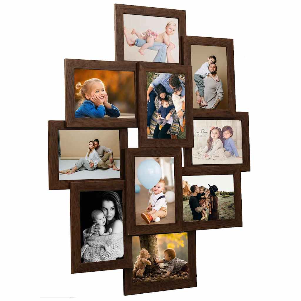 Cadre photo Vidaxl pour 10x (10x15 cm) Photo MDF Dark Bruin