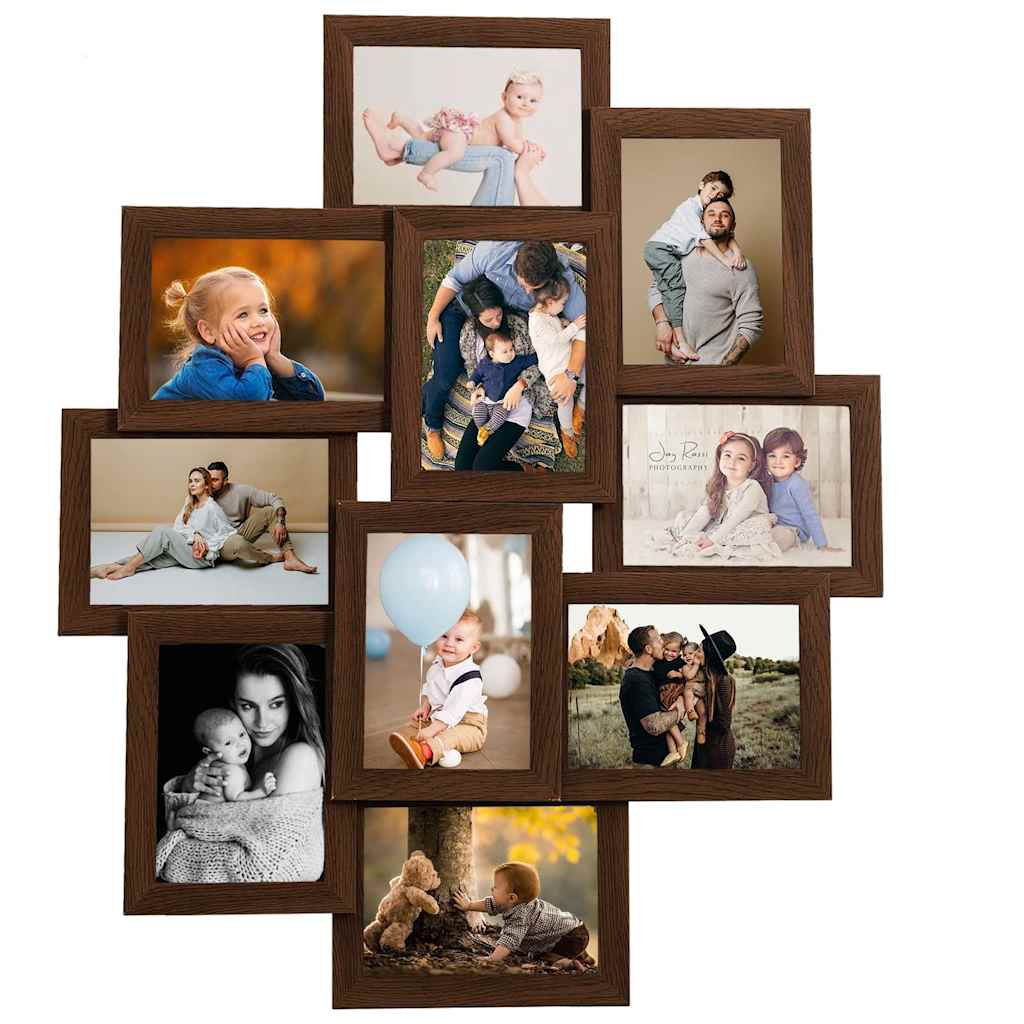 Cadre photo Vidaxl pour 10x (10x15 cm) Photo MDF Dark Bruin