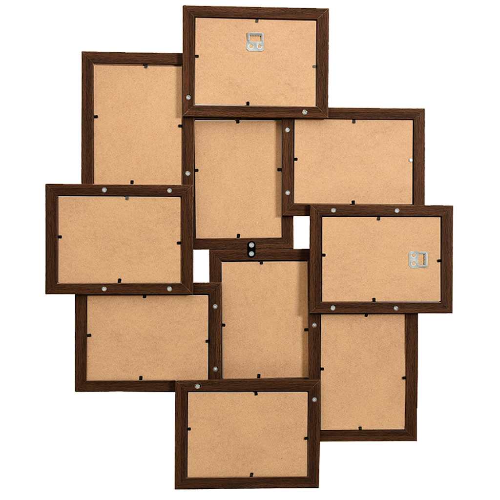 Cadre photo Vidaxl pour 10x (10x15 cm) Photo MDF Dark Bruin