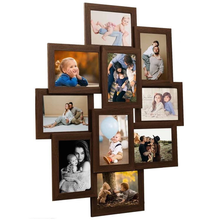 Cadre photo Vidaxl pour 10x (13x18 cm) Photo MDF Brun foncé