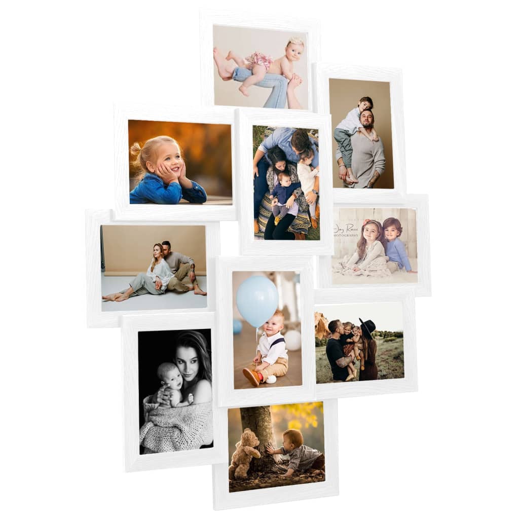 Cadre photo Vidaxl pour 10x (10x15 cm) Photo MDF blanc