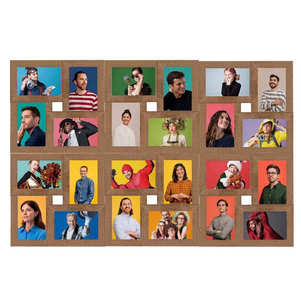 Vidaxl Photo Cadre pour 24x (13x18 cm) Photo MDF LICHTBRUIN