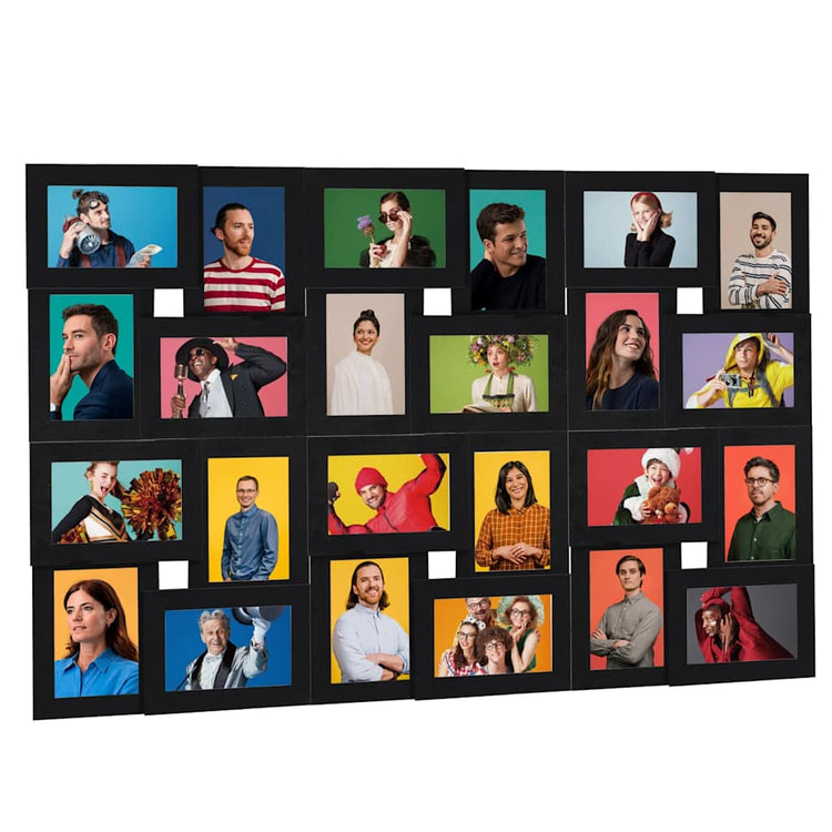 Vidaxl Photo Cadre pour 24x (10x15 cm) Photo mdf noir