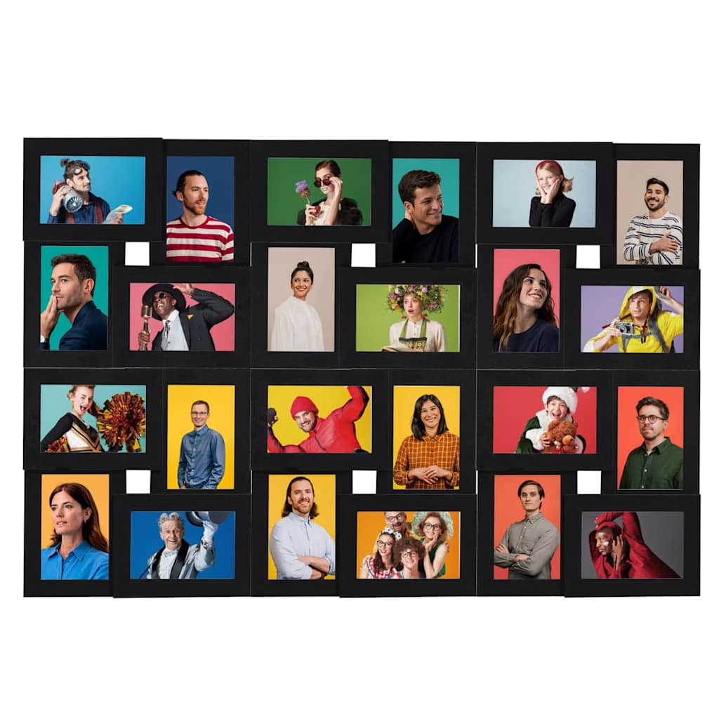 Vidaxl Photo Cadre pour 24x (10x15 cm) Photo mdf noir