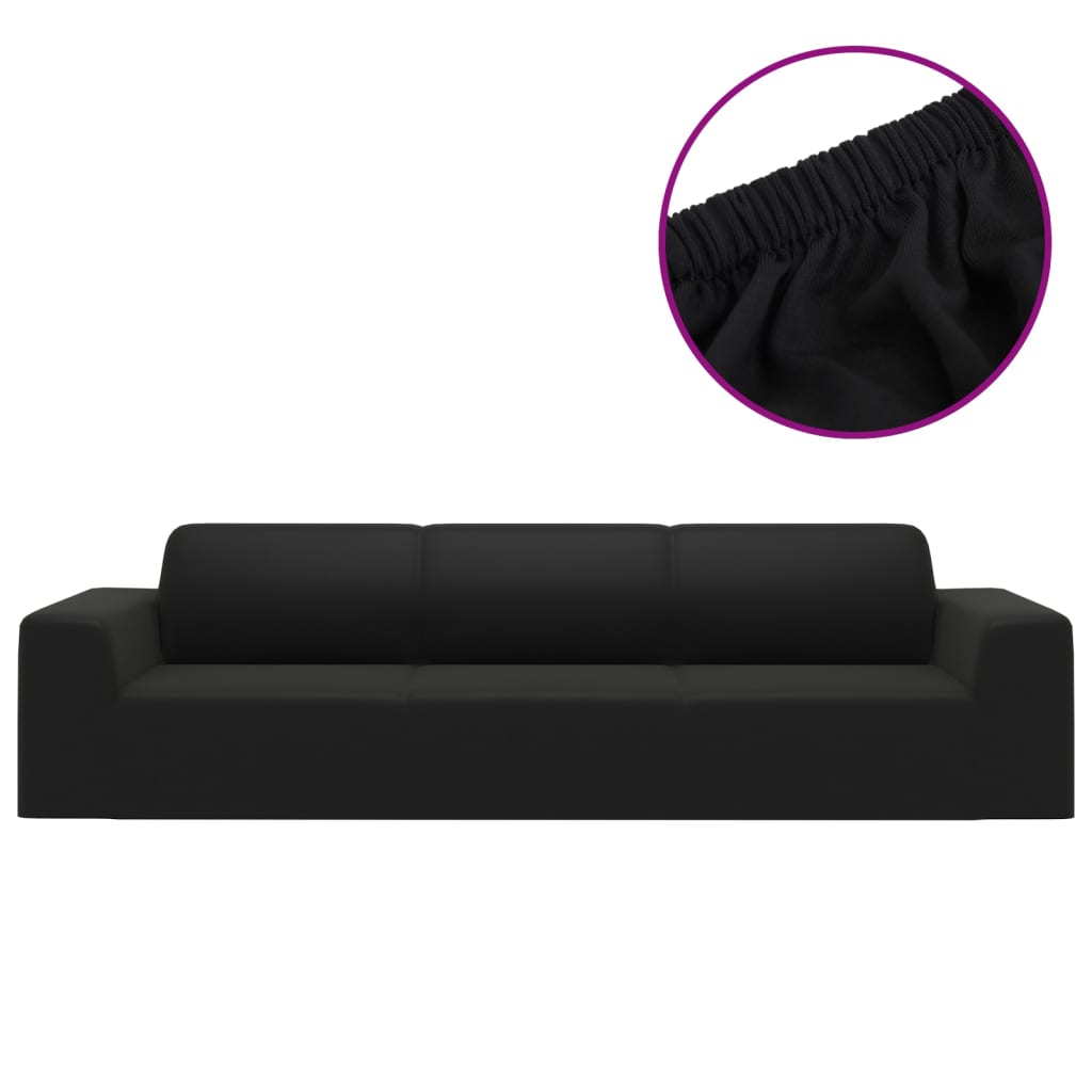 Vidaxl Four -Sater Bank Cover Stretch Polyester Jersey Black