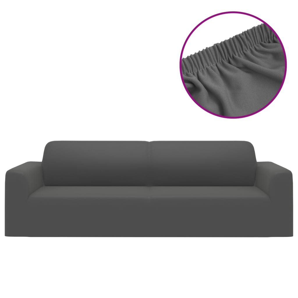 Vidaxl trois -sofa couvercle stretch polyester maillot anthracite -colored