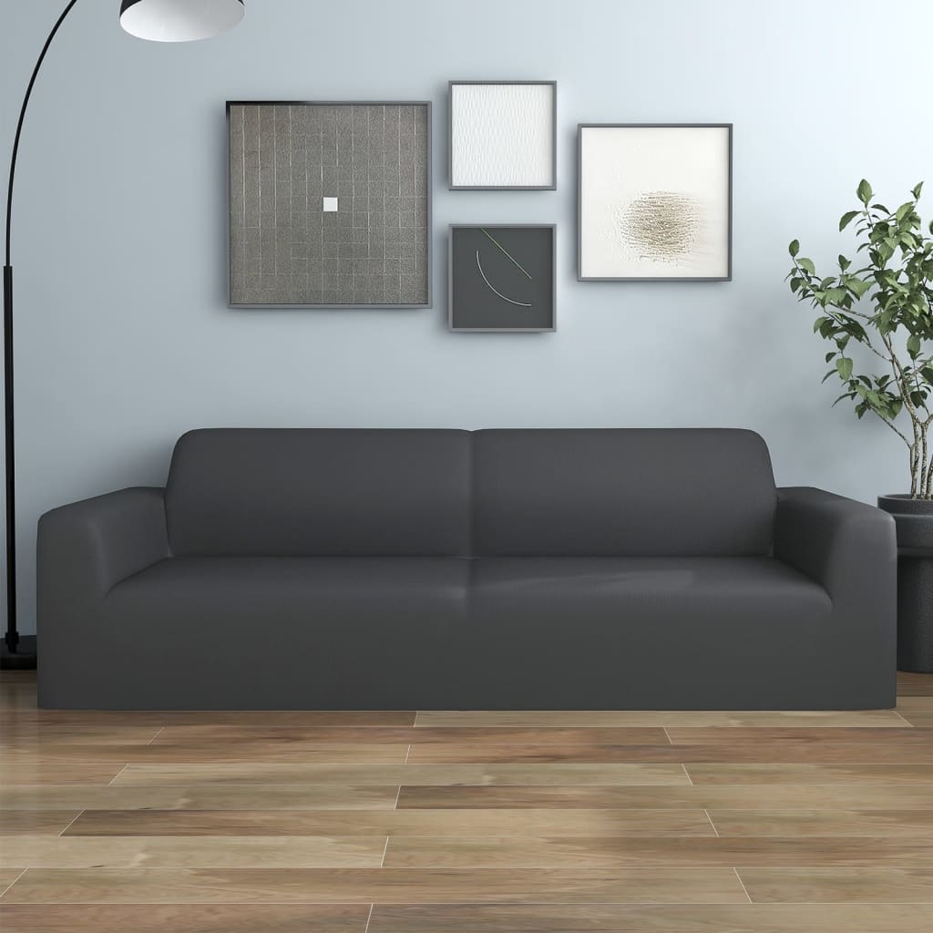 Vidaxl trois -sofa couvercle stretch polyester maillot anthracite -colored