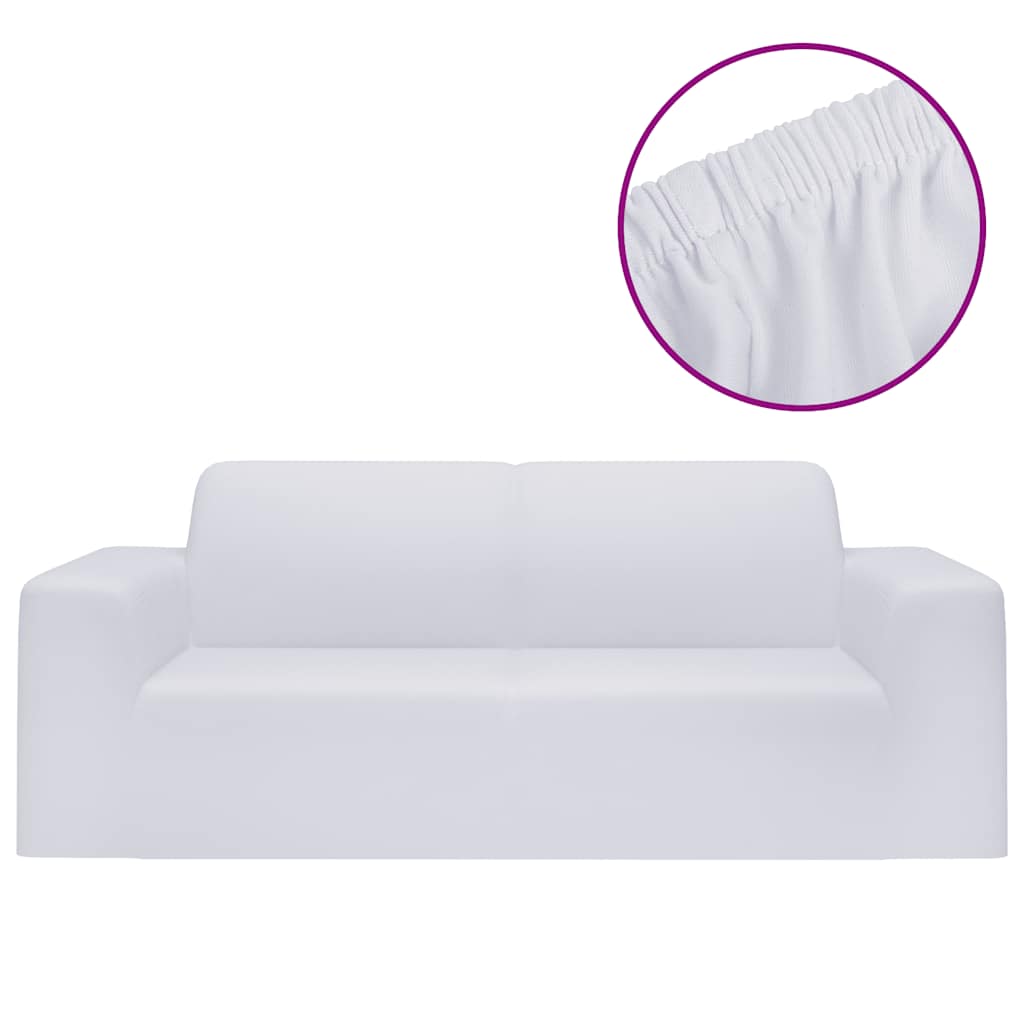 Vidaxl tweezitsbankhoes stretch polyester maillot blanc