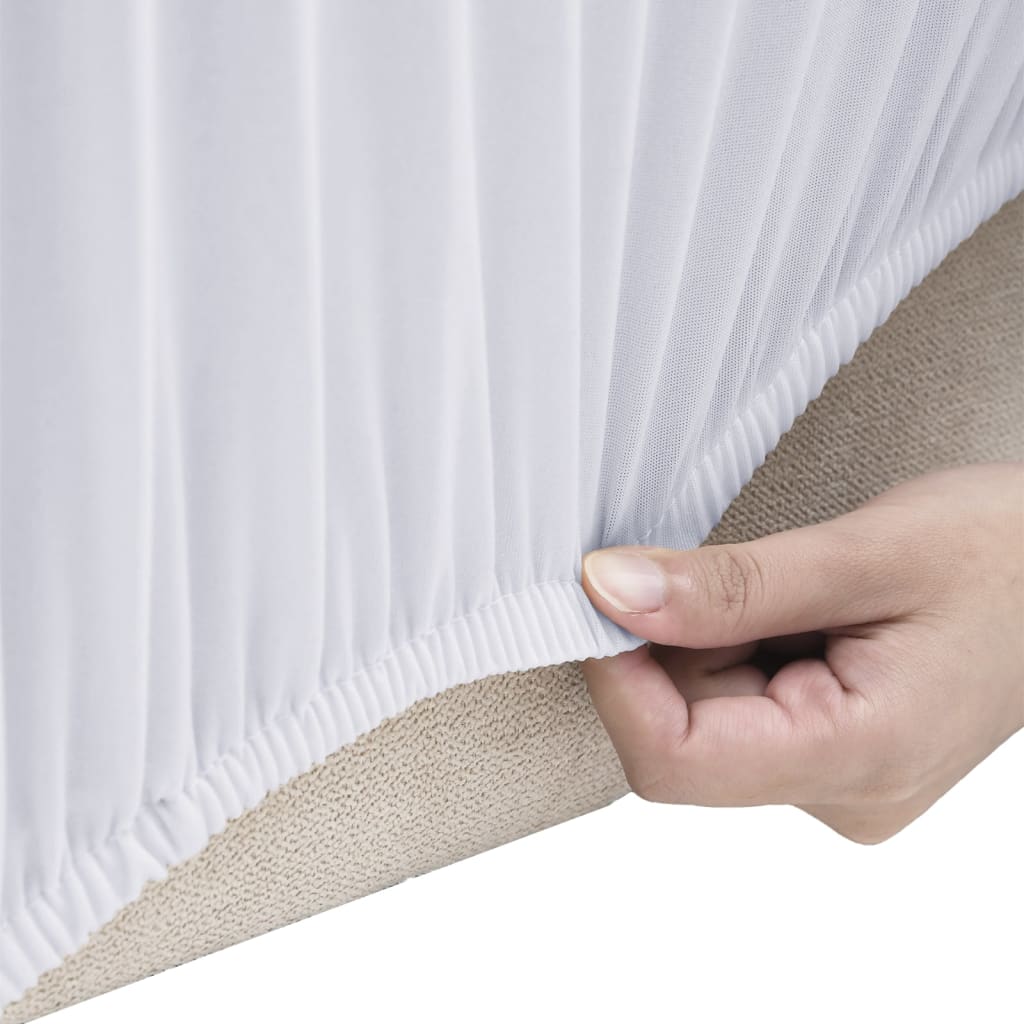 Vidaxl trois banques couvrantes de banque stretch polyester jersey blanc