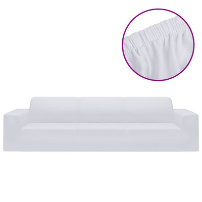 Vidaxl Four -Sater Bank Cover Stretch Polyester Jersey White
