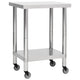 Table de travail de cuisine Vidaxl avec roues 60x30x85 cm en acier inoxydable