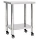 Table de travail de cuisine Vidaxl avec roues 80x30x85 cm en acier inoxydable