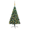 Vidaxl Kunstkerstboom avec l'éclairage et les balles de Noël demi-180 cm verts