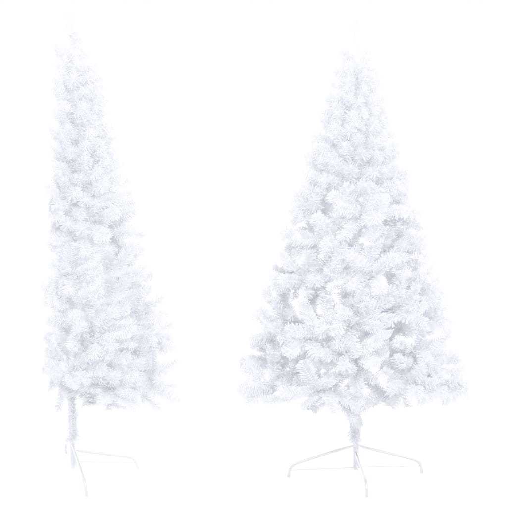 Vidaxl kunstkerstboom avec l'éclairage et les balles de Noël demi-210 cm blancs