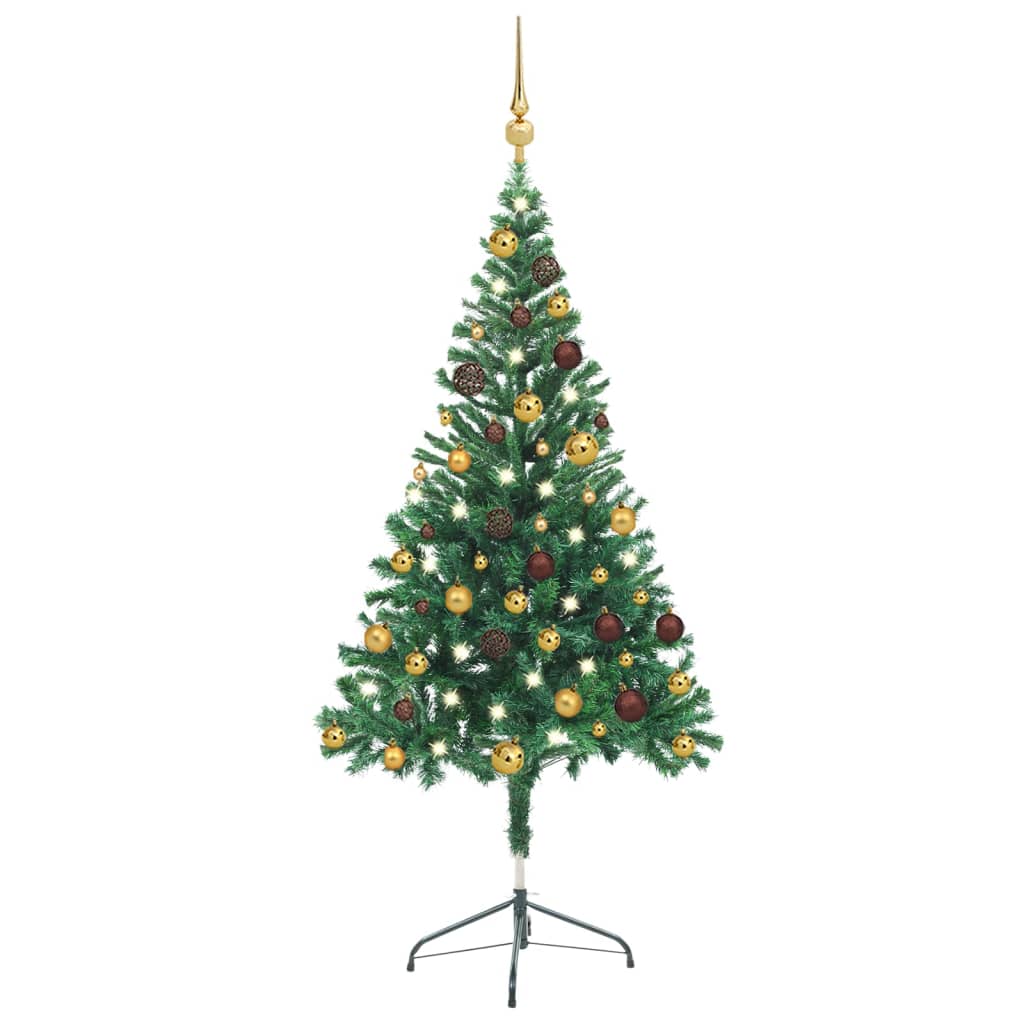 Vidaxl kunstkerstboom avec éclairage et balles de Noël 380 branches 150 cm