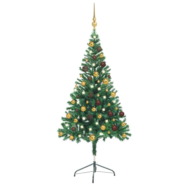 Vidaxl kunstkerstboom avec éclairage et balles de Noël 380 branches 150 cm