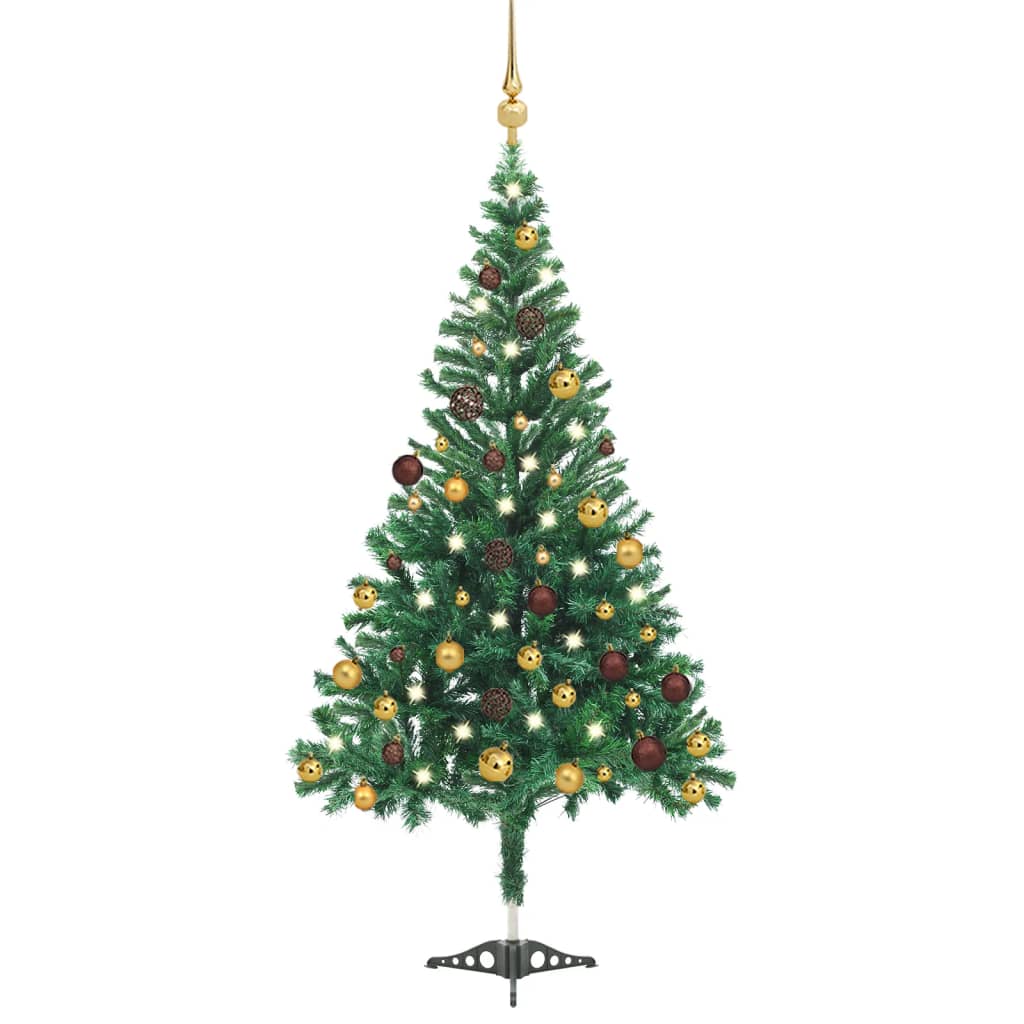 Vidaxl kunstkerstboom avec éclairage et balles de Noël 546 branches 180 cm