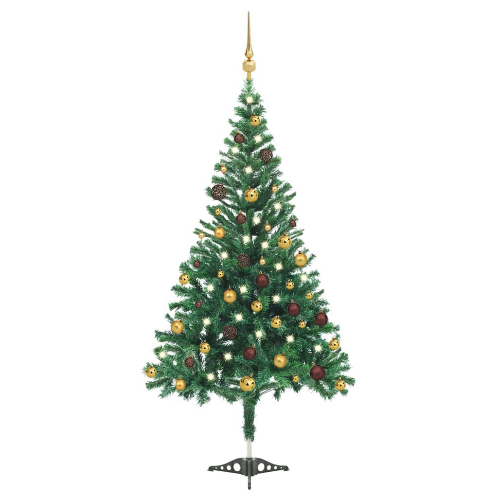 Vidaxl kunstkerstboom avec éclairage et balles de Noël 910 branches 210 cm