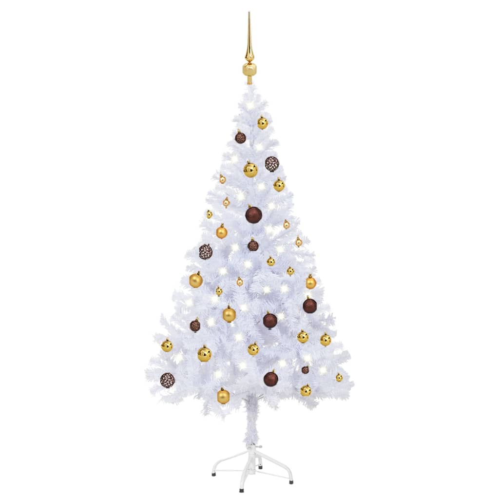 Vidaxl kunstkerstboom avec éclairage et balles de Noël 380 branches 150 cm