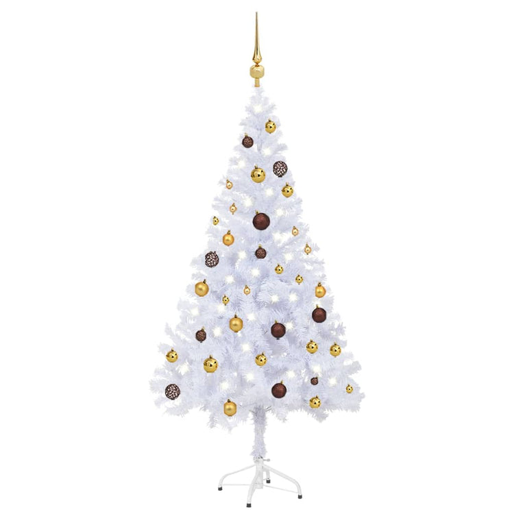 Vidaxl kunstkerstboom avec éclairage et balles de Noël 380 branches 150 cm