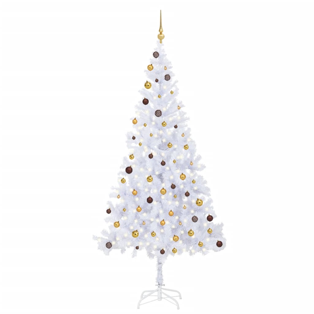 Vidaxl kunstkerstboom avec éclairage et balles de Noël 910 branches 210 cm