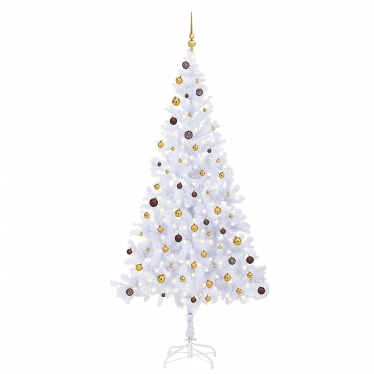 Vidaxl kunstkerstboom avec éclairage et balles de Noël 910 branches 210 cm