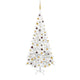 Vidaxl kunstkerstboom avec éclairage et balles de Noël l 240 cm blanc