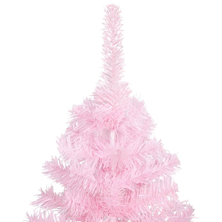 Vidaxl kunstkerstboom avec éclairage et balles de Noël 120 cm PVC rose