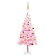 Vidaxl kunstkerstboom avec éclairage et balles de Noël 210 cm PVC rose
