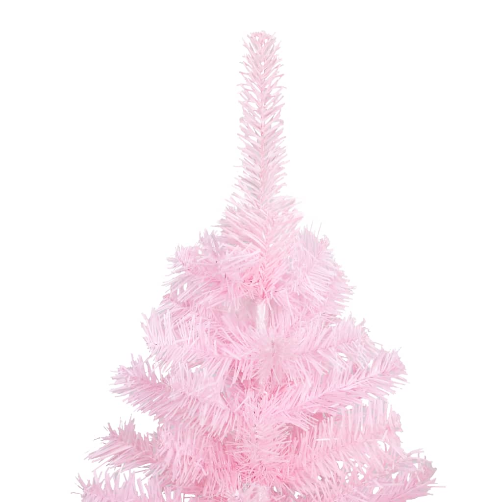 Vidaxl kunstkerstboom avec éclairage et balles de Noël 240 cm PVC rose