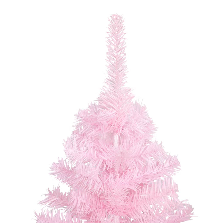 Vidaxl kunstkerstboom avec éclairage et balles de Noël 240 cm PVC rose