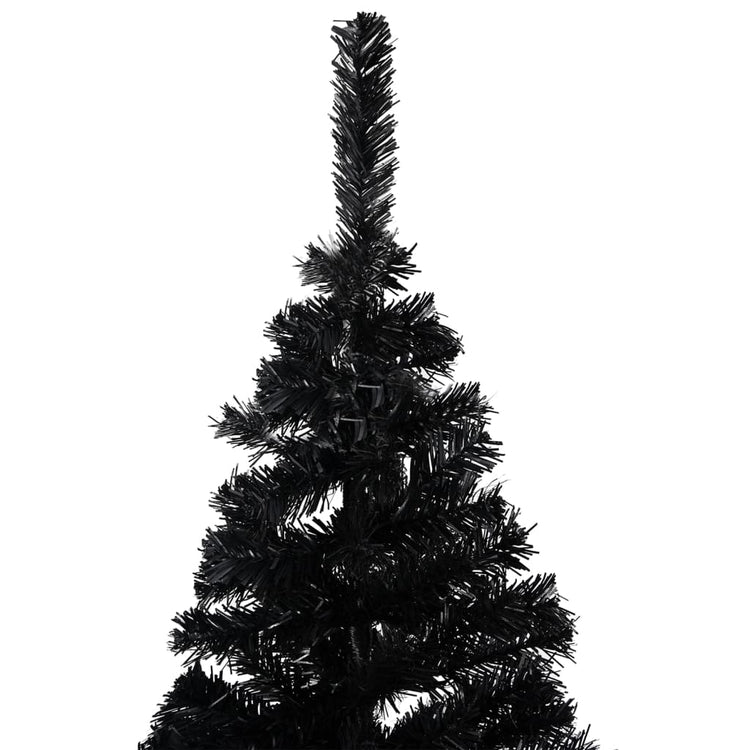 Vidaxl kunstkerstboom avec éclairage et balles de Noël 120 cm PVC noir