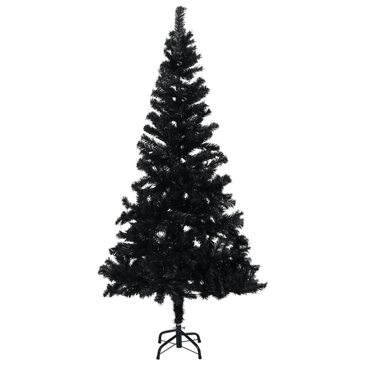 Vidaxl kunstkerstboom avec éclairage et balles de Noël 150 cm PVC noir